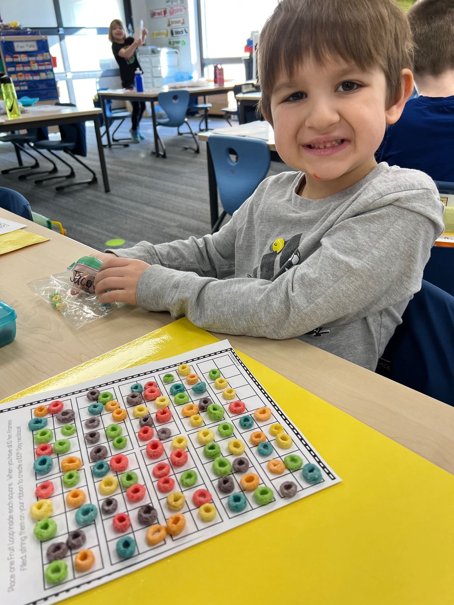  Child working on math at Prairie Lane Elementary